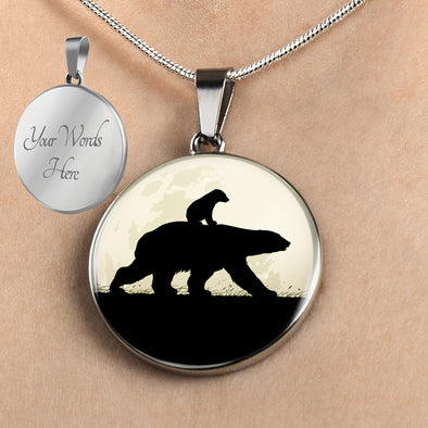 Personalized Polar Bear Necklace, Polar Bear Jewelry, Polar Bear Gift