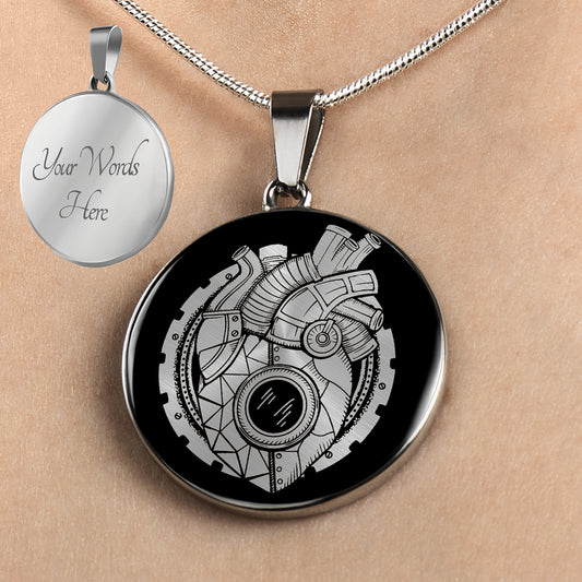 Personalized Steampunk Heart Necklace, Steampunk Jewelry
