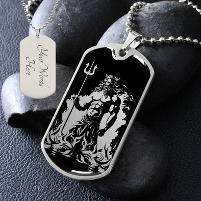 Personalized Poseidon Necklace, Men's Poseidon Gift