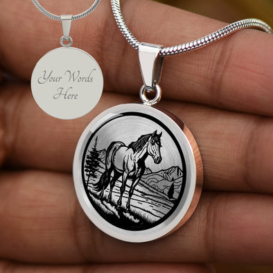 Personalized American Quarter Horse Necklace