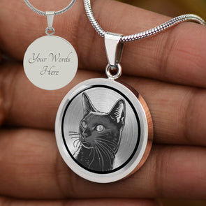 Personalized Russian Blue Cat Necklace