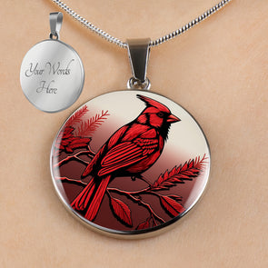 Personalized Red Cardinal Necklace