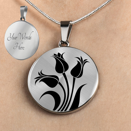 Personalized Tulip Necklace, Tulip Jewelry, Tulip Gift