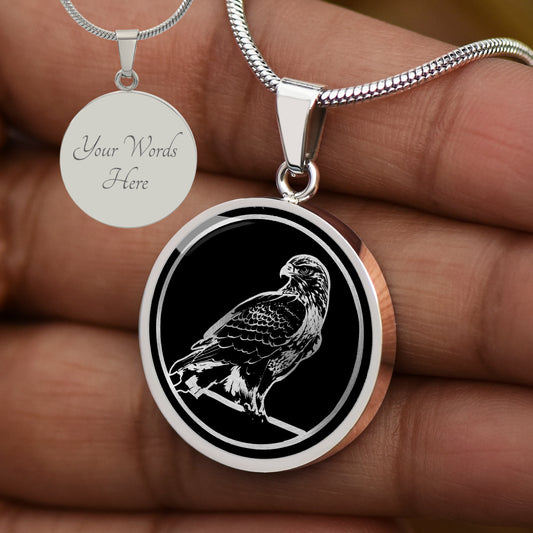 Personalized Red Tailed Hawk Necklace
