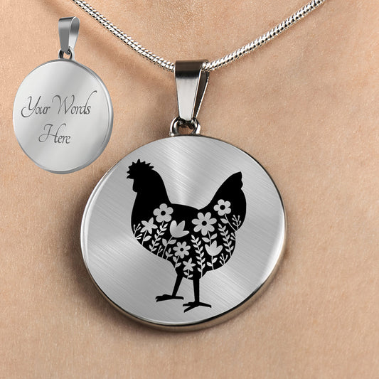 Personalized Chicken Necklace, Chicken Lover Gift