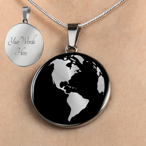 Personalized Planet Earth Necklace, Planet Earth Jewelry, Earth Pendant