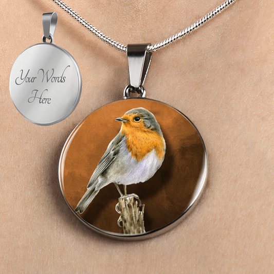 Personalized Robin Necklace, Robin Jewelry, Robin Gift, Bird Watching Necklace