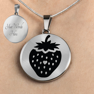 Personalized Strawberry Necklace, Strawberry Jewelry, Strawberry Gift