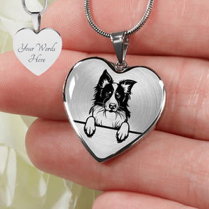 Personalized Border Collie Necklace, Border Collie Jewelry, Border Collie Gift