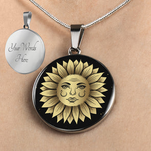 Personalized Sun Necklace, Sun Jewelry, Bohemian Pendant