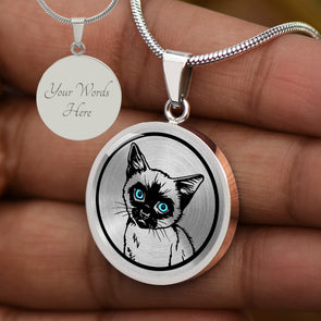 Personalized Siamese Cat Necklace