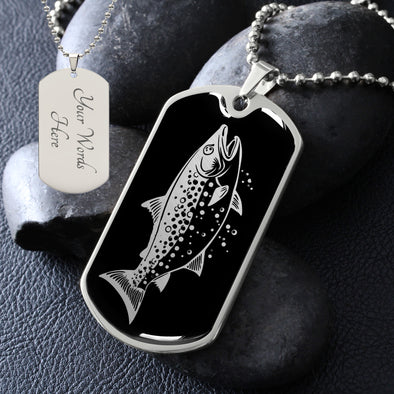 Personalized Salmon Men's Necklace