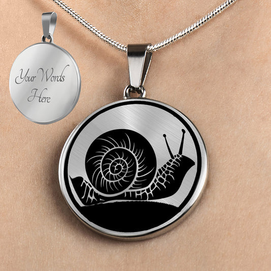Personalized Snail Necklace, Snail Jewelry