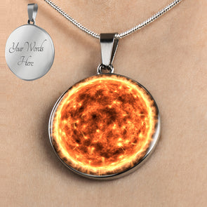 Personalized Sun Necklace, Planet Jewelry, Solar System Necklace