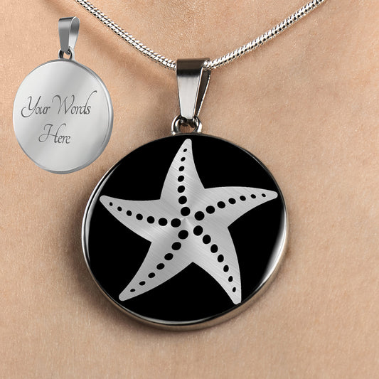 Personalized Starfish Necklace, Beach Necklace