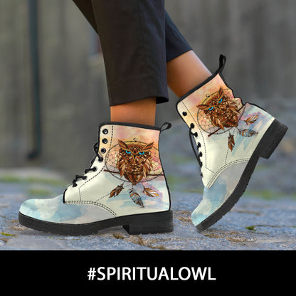 Spiritual Owl Boots | woodation.myshopify.com