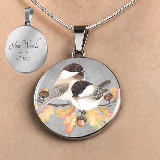 Personalized Chickadee Necklace, Chickadee Jewelry