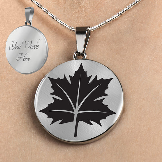 Personalized Maple Leaf Necklace, Canada Necklace, Canada Jewelry