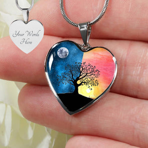 Personalized Tree Of Life Necklace, Sun & Moon Necklace
