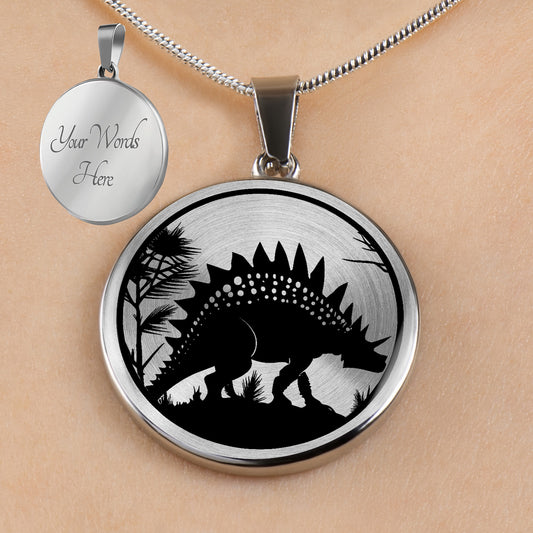 Personalized Stegosaurus State Necklaces