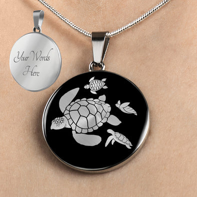 Personalized Turtle Mother Necklace, Mother's Day Necklace, Mother's Day Gift, Turtle Mom Necklace, Turtle Necklace, Turtle Gift