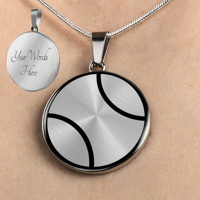 Personalized Tennis Ball Necklace, Tennis Jewelry