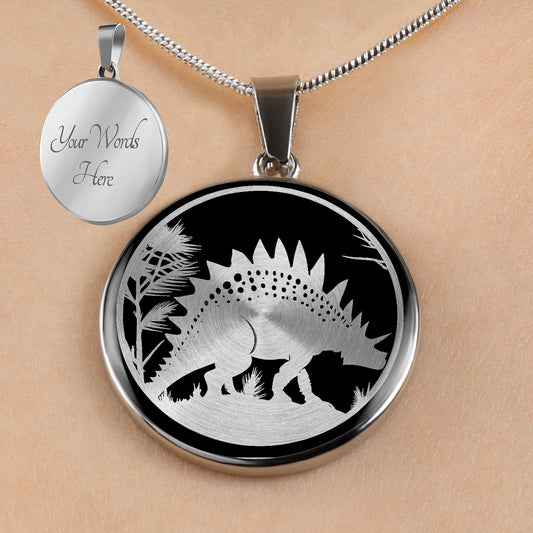 Personalized Stegosaurus State Necklaces