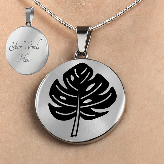 Personalized Leaf Necklace, Monstera Leaf Necklace, Palm Leaf Gift