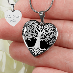 Personalized Tree Of Life Heart Necklace, Tree Of Life Gift, Tree Of Life Jewelry