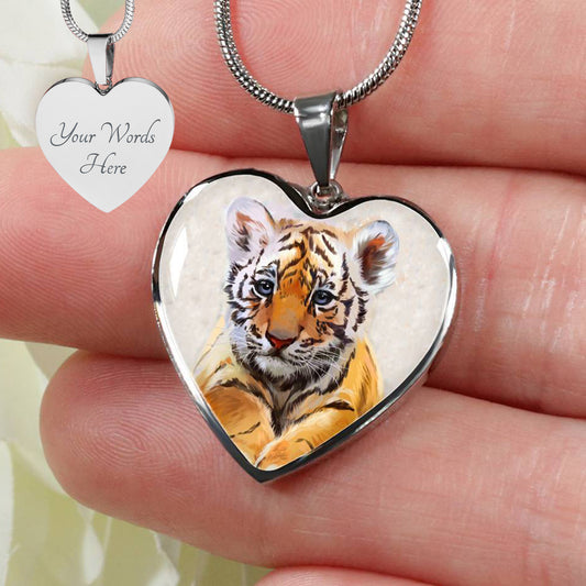 Personalized Baby Tiger Necklace, Tiger Jewelry, Tiger Gift