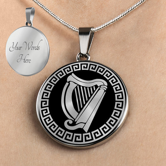Personalized Irish Harp Necklace