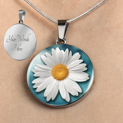 Personalized Daisy Necklace, Daisy Jewelry, Flower Necklace