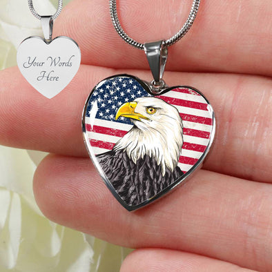 Personalized Bald Eagle Necklace, Bald Eagle Jewelry