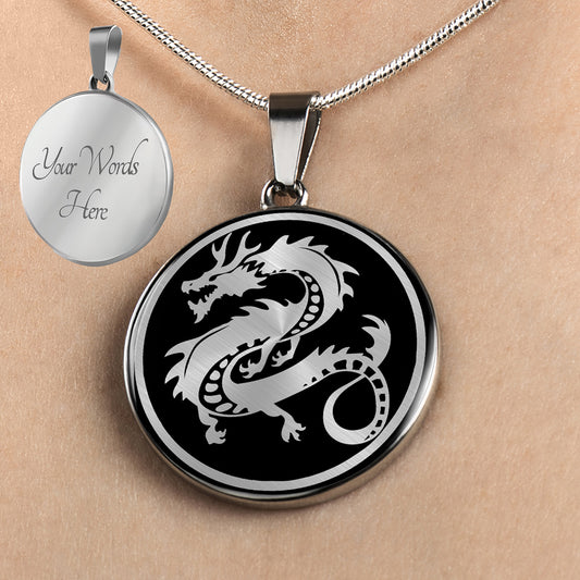 Personalized Dragon Necklace, Dragon Gift, Dragon Jewelry