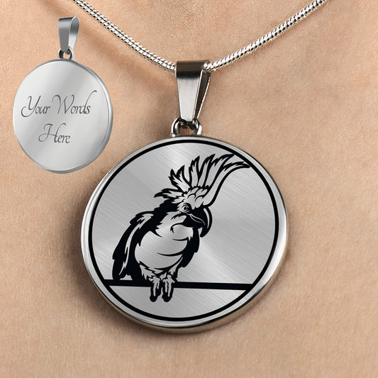 Personalized Cockatoo Necklace, Cockatoo Gift, Cockatoo Jewelry