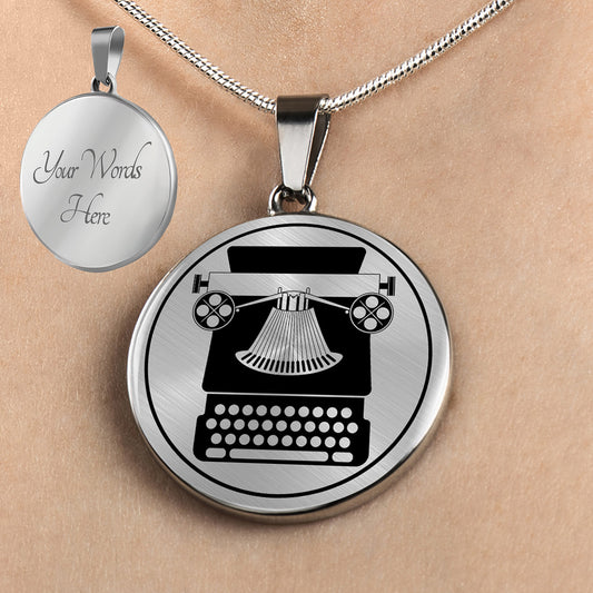 Personalized Typewriter Necklace, Typewriter Gift