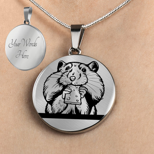 Personalized Hamster Necklace, Hamster Jewelry, Hamster Gift