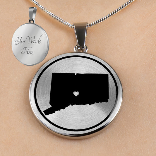 Personalized Connecticut State Necklace