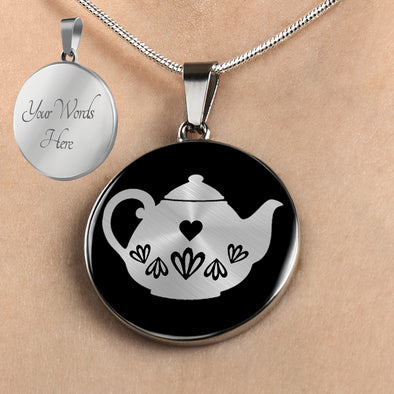 Personalized Teapot Necklace, Teapot Jewelry, Teapot Gift, Tea Lovers Necklace