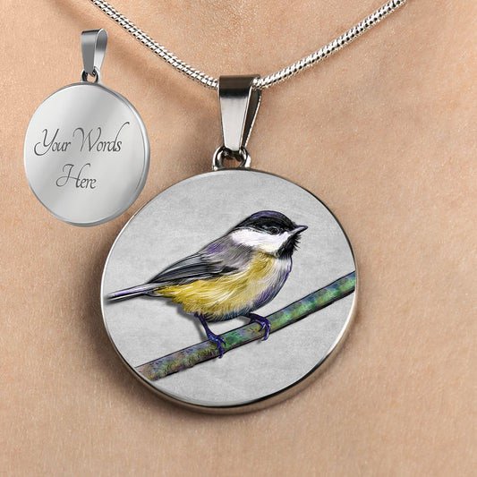 Personalized Chickadee Necklace, Chickadee Gift