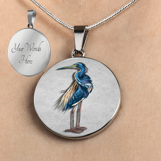Personalized Louisiana Heron Necklace