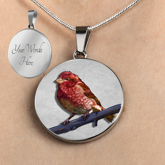 Personalized Purple Finch Necklace