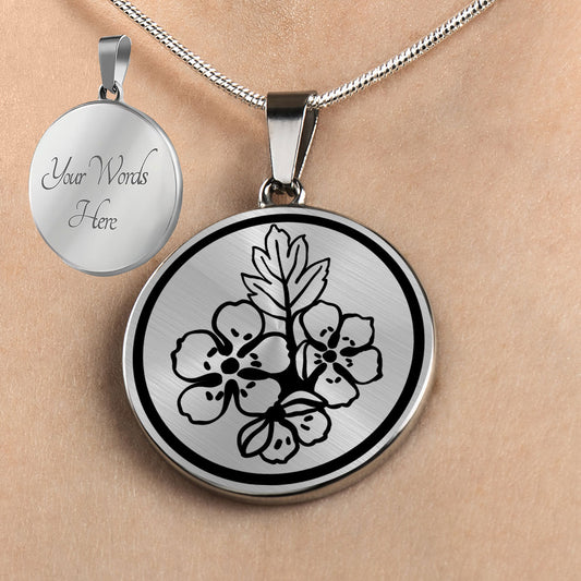 Personalized Arkansas State Flower Necklace, Apple Blossom Jewelry