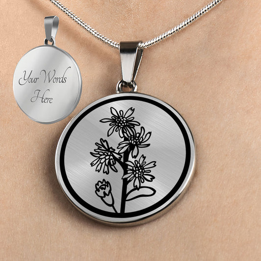 Personalized Kentucky State Flower Necklace, Goldenrod Jewelry