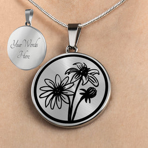 Personalized Maryland State Flower Necklace, Black Eyed Susan Jewelry