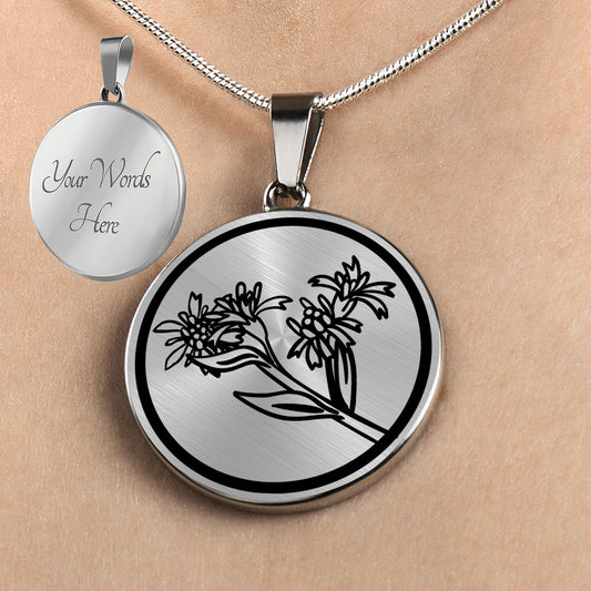 Personalized Nebraska State Flower Necklace, Goldenrod Jewelry