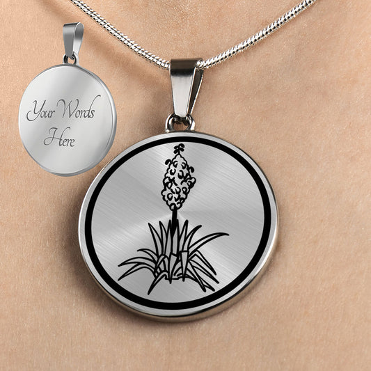 Personalized New Mexico State Flower Necklace, Yucca Flower Jewelry