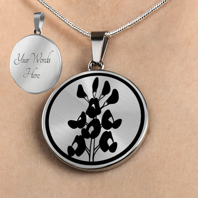Personalized Texas State Flower Necklace, Bluebonnet Jewelry