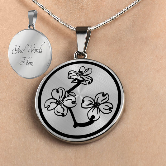 Personalized Virginia State Flower Necklace, American Dogwood Jewelry