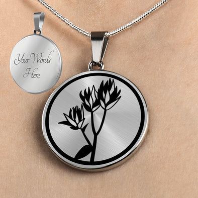Personalized Wyoming State Flower Necklace, Indian Paintbrush Jewelry